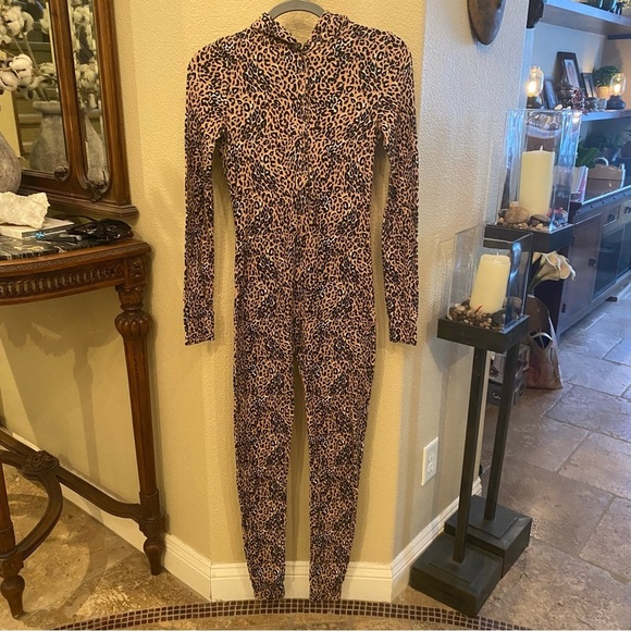 Pink VICTORIA’S SECRET Women Animal Print Hooded Ears Thermal Onesie Size XS - Picture 1 of 7